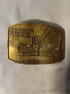 Vintage HS Kaplan Sscrap Iron Metals Brass Belt Buckle - Picture 1 of 2