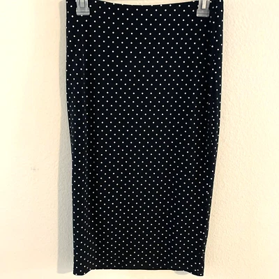哲学裙尺寸小号黑色圆点弹性腰带 Midi 全新 — 第 1/4 张图片