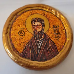 Saint Bartholomew Bartolome St. Bart Apostle Catholic and Orthodox Round Icon - Picture 1 of 5