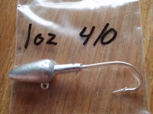 20 1oz Kugelkopf Jigs auf Eagle Claw 635 4/0 5/0 6/0 oder 7/0 SW Haken - Bild 1 von 5