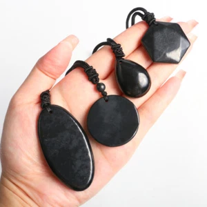 Colgante Piedra Shungita Genuino Mineral EMF Escudo Protección Amuleto de Rusia - Imagen 1 de 41