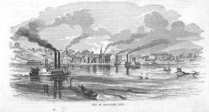 City of Muscatine, Iowa - Steamboats, Mississippi River -Ft. Snelling, Minnesota - Picture 1 of 3