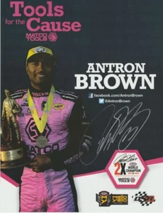2016 Antron Brown signed Matco Tools For The Cause Pink Top Fuel NHRA Hero Card - Picture 1 of 1