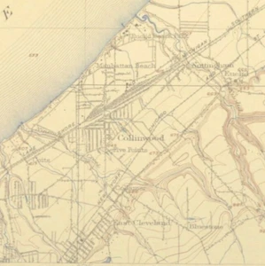 Vintage EUCLID Ohio Map Wall Art East Cleveland Topographic South Collinwood - Picture 1 of 6