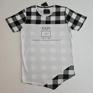 North's Republic Men's White Black Checkered T-shirt Sz 2XL - Picture 1 of 6