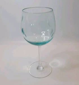 Waterford Marquis Crystal Wine Glass Etched Aqua Polka Dots 8 5/8" Replacement - Picture 1 of 9