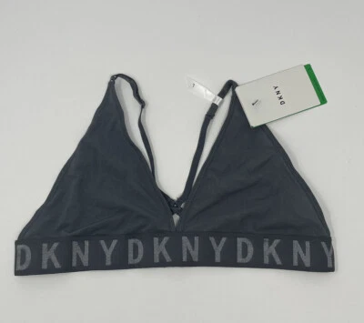 NWT DKNY Women’s Seamless Mesh Bralette Triangle Racerback Size L Gray - Image 1 of 4