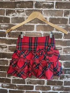 NWOT THE CHILDREN'S PLACE GIRLS 5 RED PLAID SKIRT CHRISTMAS HOLIDAY SKIRT BOW - Picture 1 of 2