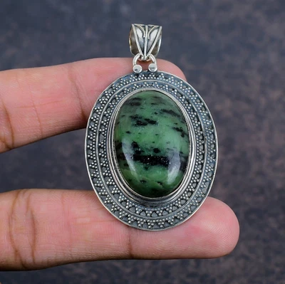 Ruby Zoisite Gemstones Handmade 925 Steling Silver Wonderful Pendant Jewelry - Image 1 of 4