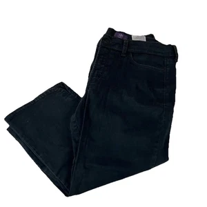 NYDJ Women’s Size 10 Ariel Crop Jeans Solid Black M77Z1632 #1906 - Picture 1 of 12