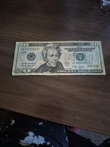 2009 $20 Dollar Bill Star Note, U.S. Federal Reserve, Circulated - Picture 1 of 8