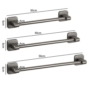Towel Holder Self-adhesive Bathroom Towel Rack Aluminum No Drilling Towel Hanger - Picture 1 of 13