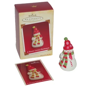 Happy Little Snowman Sello Ornamento Colección Árbol de Navidad 2005 Sin usar, en caja - Imagen 1 de 2