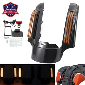Luz trasera LED ámbar lente guardabarros trasero fascia para motocicleta para Harley Touring 14-22 - Imagen 1 de 12
