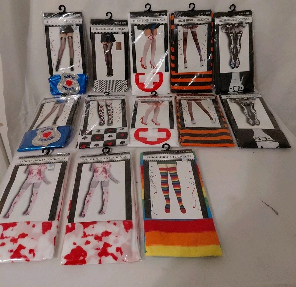 Lote de 13 medias hasta el muslo talla adulto varios estilos Foto 1 de 4