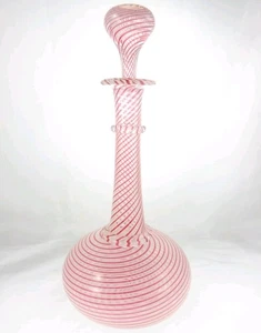 12" Red Filigree Decanter French Clichy Or St Louis Crystal? Bohemian Glass? - Picture 1 of 6