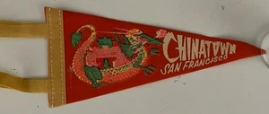 Banderín vintage de Chinatown San Francisco años 50 limpio 12" - Imagen 1 de 2