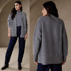 Banana Republic Merino Wolle Kaschmir Grobstrick Rippstrick Dita Strickjacke | Damen M - Bild 1 von 6