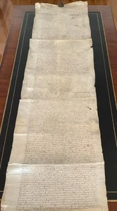 Legal Sentence 1546 Palais De Paris - Large Parchment roll - Feudal dispute - Picture 1 of 12