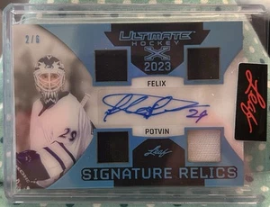 FELIX POTVIN 2023 Leaf Ultimate Hockey X Signature Relics 2/6 - Picture 1 of 2