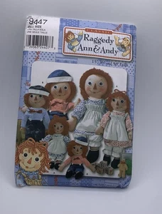Simplicity Sewing Pattern Uncut NEW 9447 Raggedy Ann & Andy 15",26", 36" Dolls - Picture 1 of 5