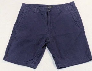 Lucky Brand Shorts Mens Size 30 Seersucker Flat Front Evening Blue Summer Chill - Picture 1 of 12