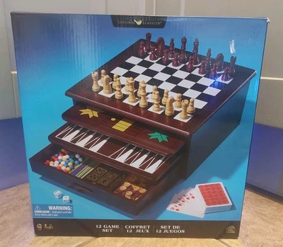 Chess Board Game + More Cardinal Classics 12 Game Set. Used Excellent Condition - Image 1 of 4