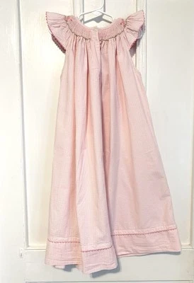 Vive La Fete Collection Smocked Dress Sz 4T Pink Checked Embroidered Poodles - Image 1 of 4