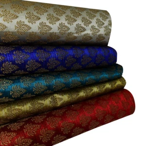 Brocade Silk Fabric Textile Crafting Sewing Dress Material And Costume Drapery - Picture 1 of 36