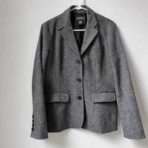 Eddie Bauer Blazer Damen Gr. 6 Wollmischung klassisch schwarz/grau Tweed gefüttert - Bild 1 von 7