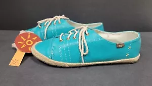 Dije Turquoise Aqua Blue Lace-Up Loafers New with Tags Women's Size 7.5 - Picture 1 of 9