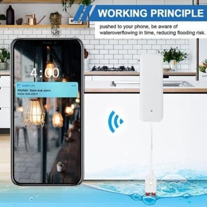 Neu Wassersensor Wassermelder-App-Benachrichtigung WiFi-Wasserleck-Wasseralarm - Bild 1 von 12