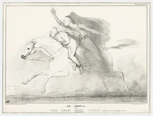 Antique Print "Sir Joddrill and The Grim Grey Woman" John Doyle, 1833 - Picture 1 of 2
