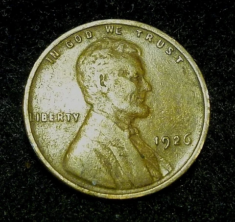 1926 LINCOLN CENT - LAMINATED REVERSE -  RETAINED " FLAP " OF METAL Cover