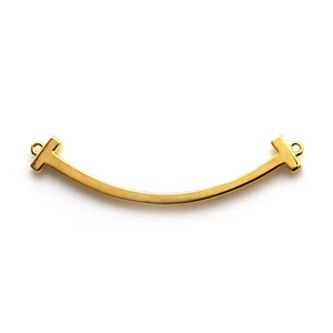 Gold Over 925 Sterling Silver Smiley Bar Connector-Smile Bar Pendant-36mm (1 pc) - Picture 1 of 3