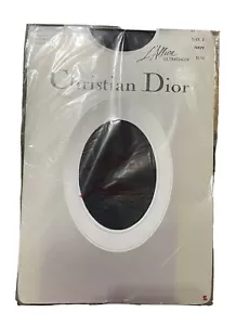 Vintage CHRISTIAN DIOR L’Allure Ultrasheer Navy Control Top Sandalfoot Size 2 - Picture 1 of 3