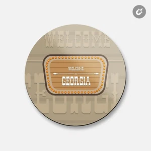 Bienvenido al estado de Georgia | imán decorativo redondo de 4"" x 4 - Imagen 1 de 2