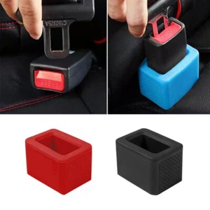 2pc Car Seat Belt Buckle Cover Universal Auto Safety Belt Buckle Holder Silicone - Picture 1 of 11