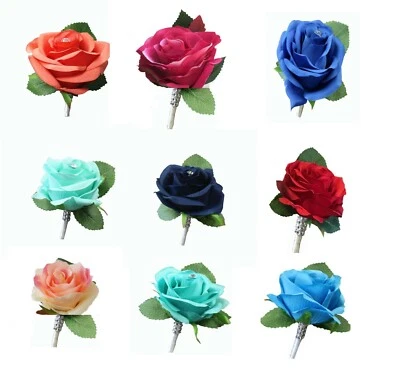 Large Handcrafted Rose Boutonniere Pick rose color-prom wedding homecoming dance - Image 1 of 4