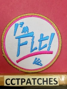 I'M FIT! FITNESS BLUE LETTERS PATCH - Picture 1 of 2