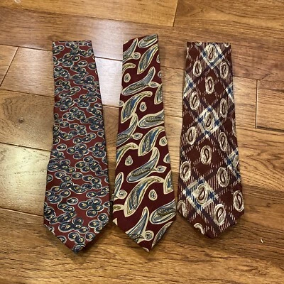 VINTAGE BOSTON TRADERS MEN'S NECK TIE  Necktie Lot 100% SILK USA - Изображение 1 из 4