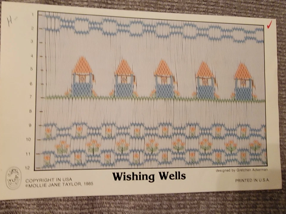Mollie Jane Taylor Smocking Embroidery Pattern Wishing Well 1985 - Image 1 of 1