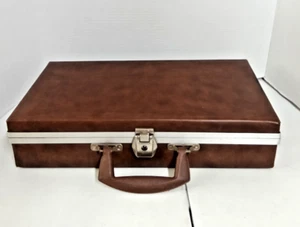 Vintage Service Mfg Co Kassette braun Tragetasche Bandaufbewahrung 24 Bänder Aktentasche - Bild 1 von 9
