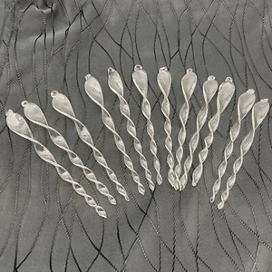 12 chunky glass Icicle Ornaments - Picture 1 of 7