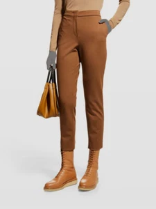 $595 Max Mara Women's Brown 3Pegno Straight Leg Cropped Trousers Pants Size 4 - Picture 1 of 2