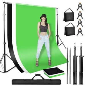 3x2M Hintergrundsystem Hintergrund 3X Hintergrundstoff Mit Tasche Fotostudio - Bild 1 von 9