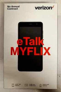 Verizon eTalk MYFLIX Prepaid Smartphone 4.95" HD Display Black 5MP Brand New - Picture 1 of 2