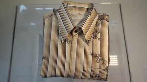 Camisa de verano a rayas orquídeas para hombre nueva color negro amarillo marrón talla S M - Imagen 1 de 8