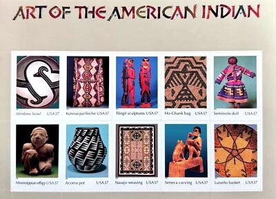 Art of the American Indian, 10 x 37¢ Mint Stamps Sheet, 2004, #3873, OG/MNH/UM - Image 1 of 4