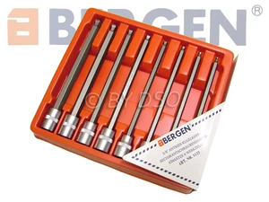 BERGEN 3/8" Extra Long 160mm Ball End Hex Allen Socket Key Bit Bits Set Tool Kit - Picture 1 of 8